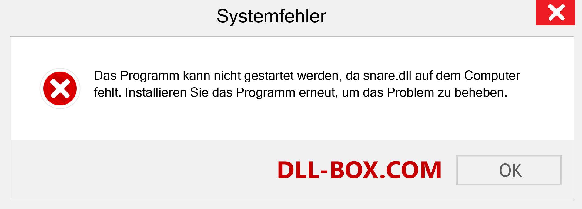 snare.dll-Datei fehlt?. Download für Windows 7, 8, 10 - Fix snare dll Missing Error unter Windows, Fotos, Bildern