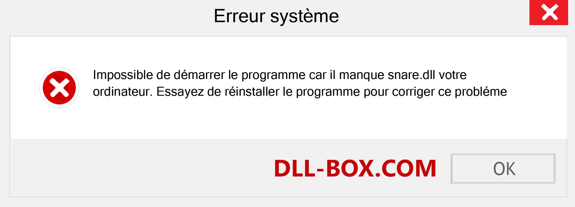 Le fichier snare.dll est manquant ?. Télécharger pour Windows 7, 8, 10 - Correction de l'erreur manquante snare dll sur Windows, photos, images